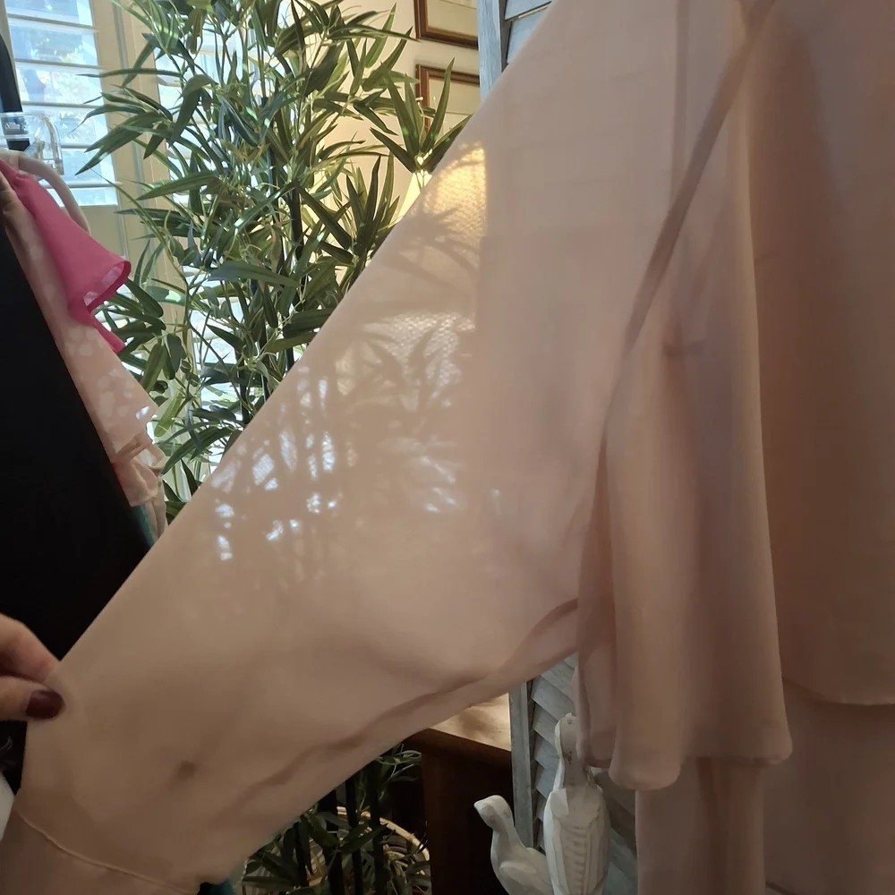 Elegant Pink Chiffon Blouse - Picture 3 of 5